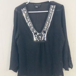 Womens size large black sequin blouse